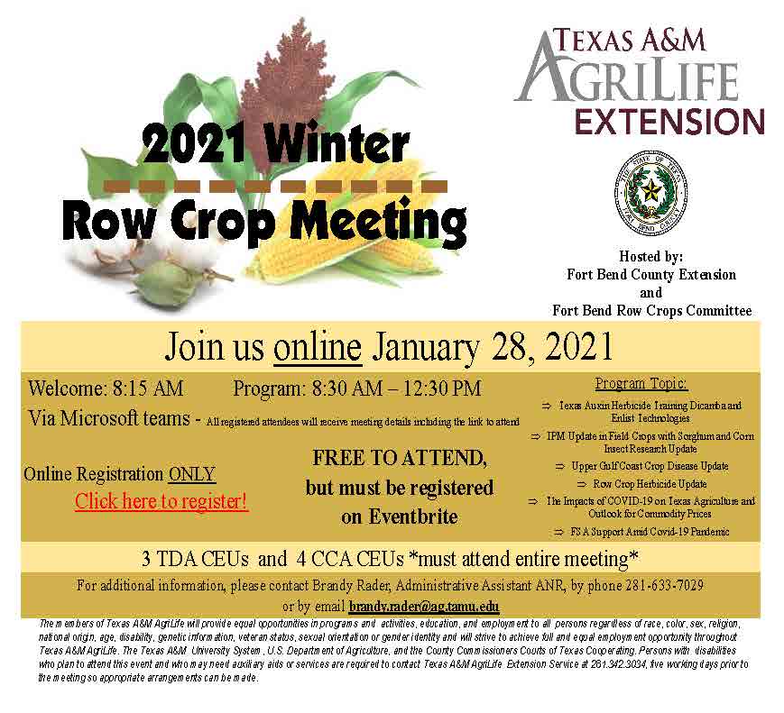 2021 Winter Row Crop Meeting