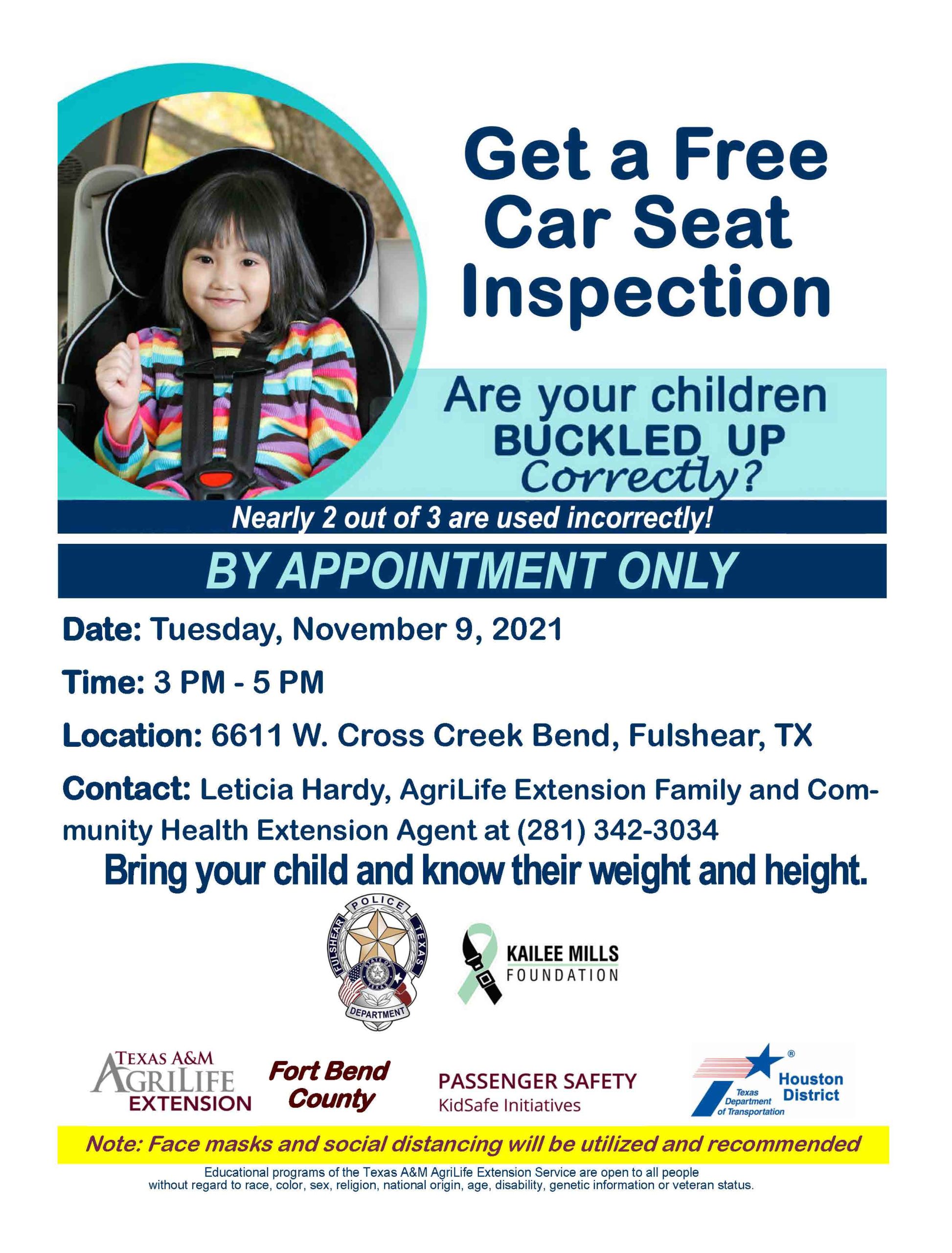 Ft. Bend County Fulshear Checkup Event Flyer English