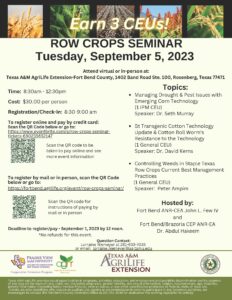 Row Crops Seminar Flyer