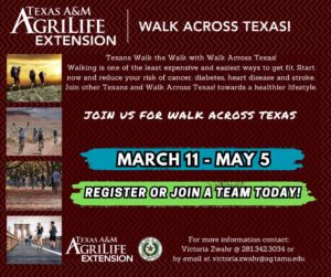 Walk Across Texas Marc 11-May 5