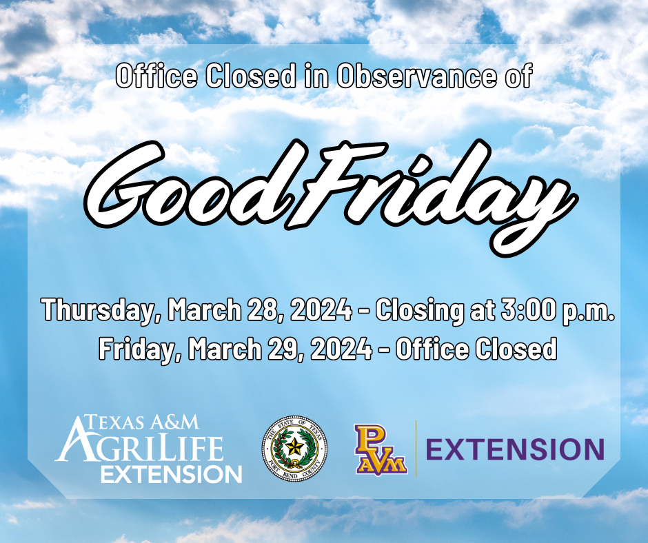 Office Closed in observance of Good Friday.