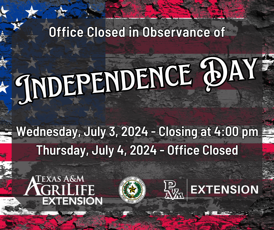 Office Closed in observance of Independence Day.